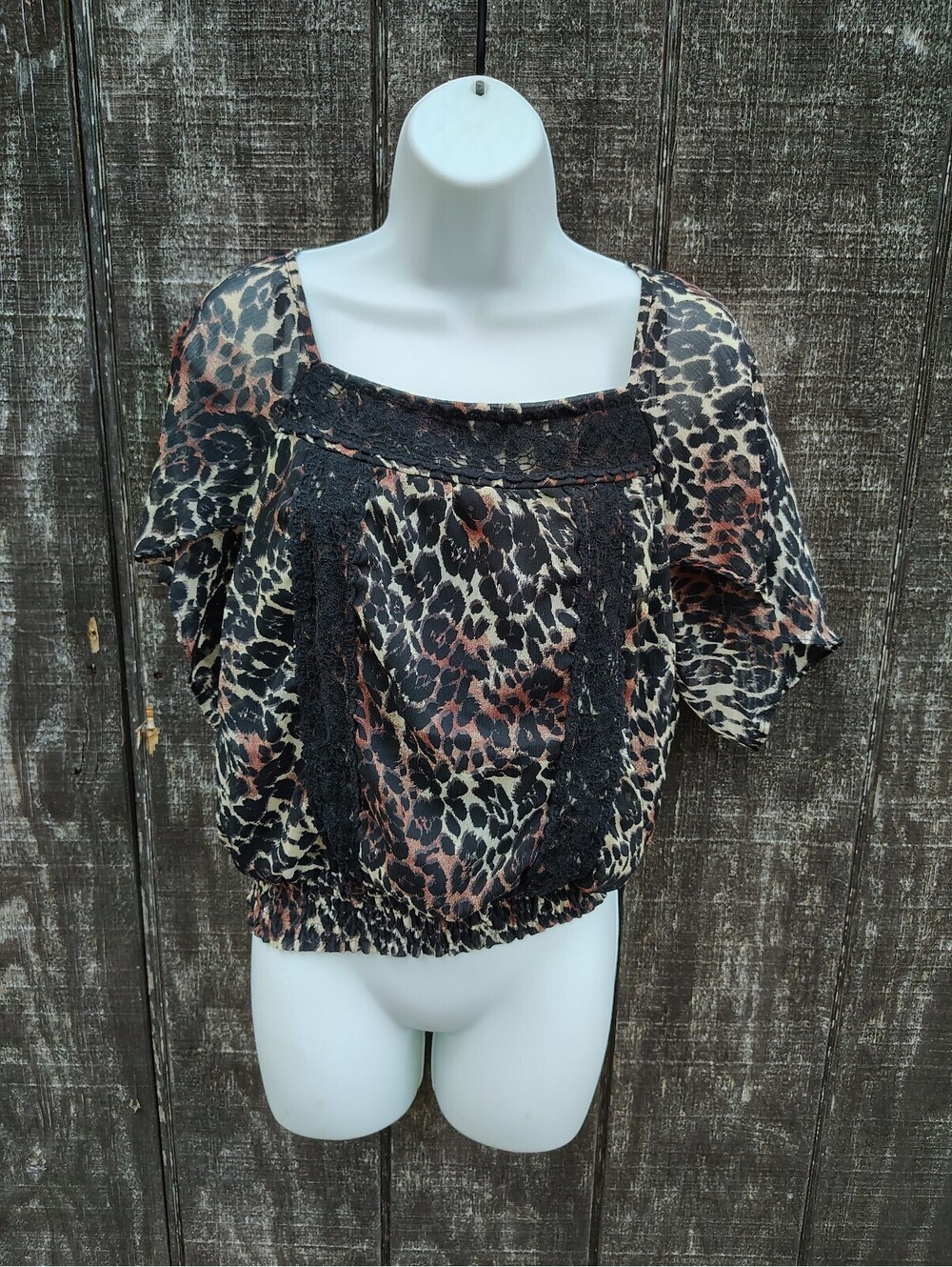 Takara Leopard Print & Lace Top